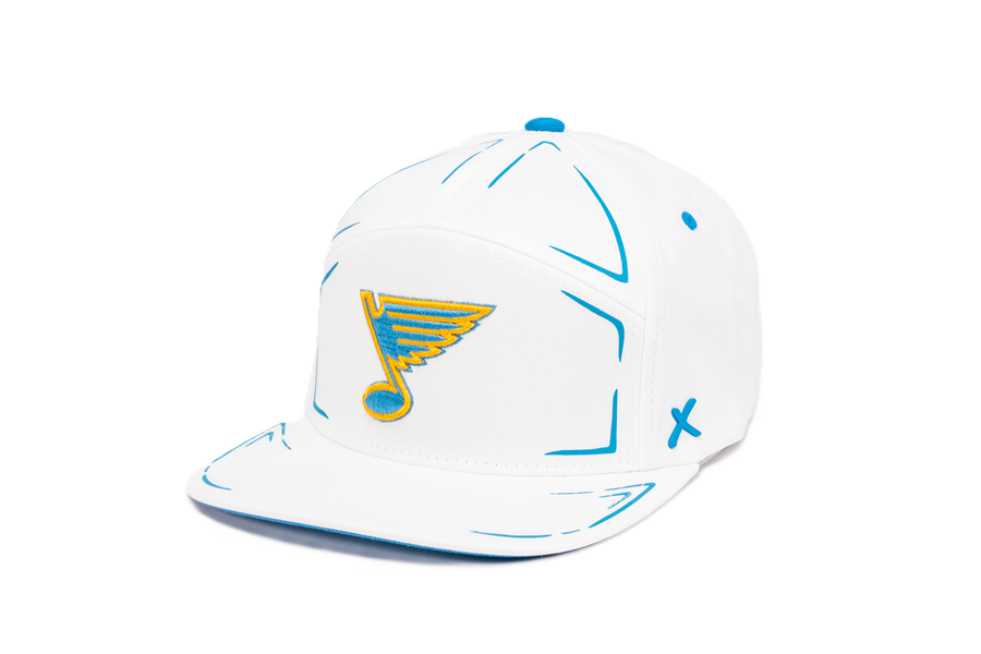 ST. LOUIS BLUES CAPX NOTE LOGO SURGE SNAPBACK - WHITE Adjustable Cap CapX