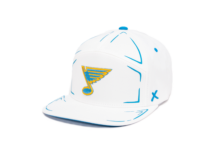 ST. LOUIS BLUES CAPX NOTE LOGO SURGE SNAPBACK - WHITE Adjustable Cap CapX