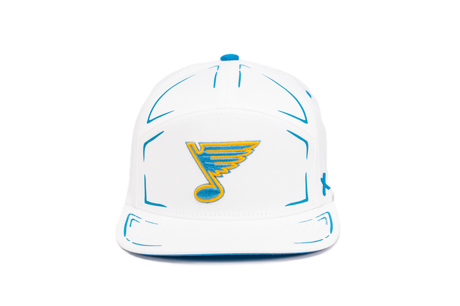 ST. LOUIS BLUES CAPX NOTE LOGO SURGE SNAPBACK - WHITE Adjustable Cap CapX