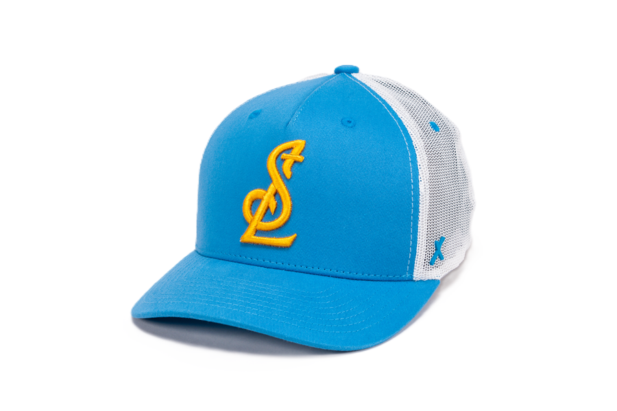 ST. LOUIS BLUES CAPX STL LOGO MESH SNAPBACK BLUE/WHITE Adjustable Cap CapX