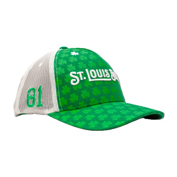 ST. LOUIS BLUES CAPX x DYLAN HOLLOWAY WORDMARK LOGO ST PADDY'S DAY SNAPBACK - GREEN/WHITE Adjustable Cap CapX