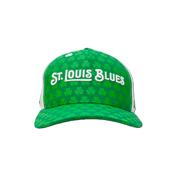 ST. LOUIS BLUES CAPX x DYLAN HOLLOWAY WORDMARK LOGO ST PADDY'S DAY SNAPBACK - GREEN/WHITE Adjustable Cap CapX