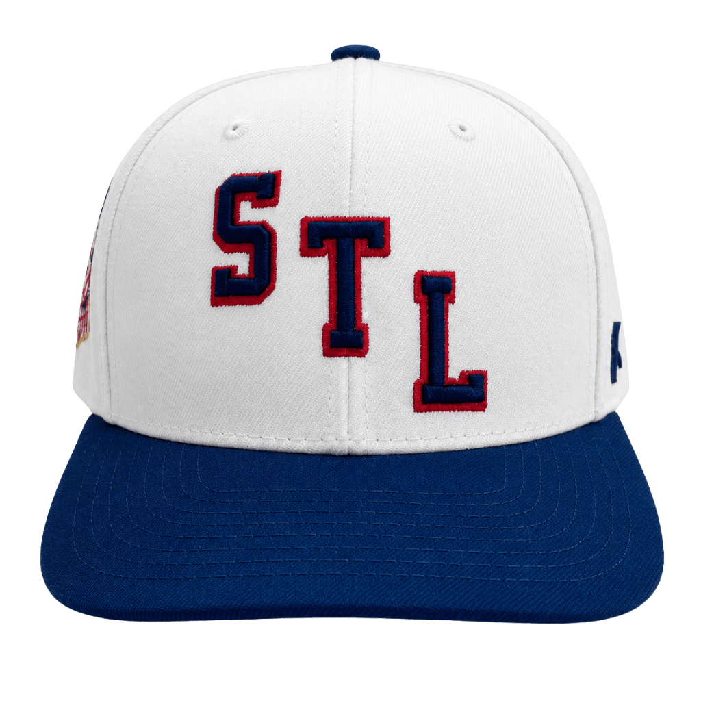 ST. LOUIS BLUES CAPX STL BLUE NOTE SHIELD EMBROIDERED SNAPBACK