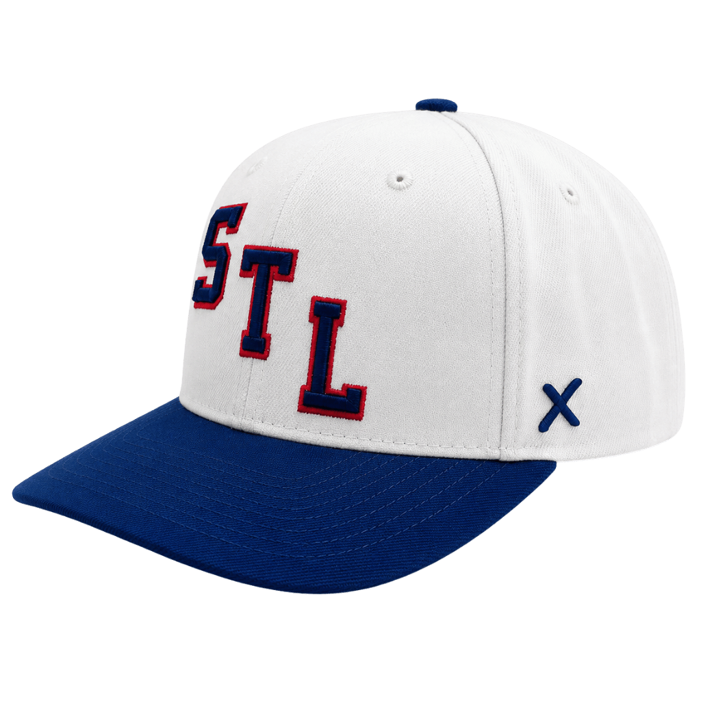 ST. LOUIS BLUES CAPX STL BLUE NOTE SHIELD EMBROIDERED SNAPBACK