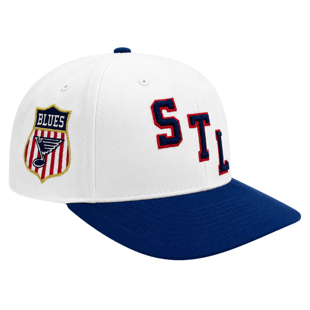 ST. LOUIS BLUES CAPX STL BLUE NOTE SHIELD EMBROIDERED SNAPBACK