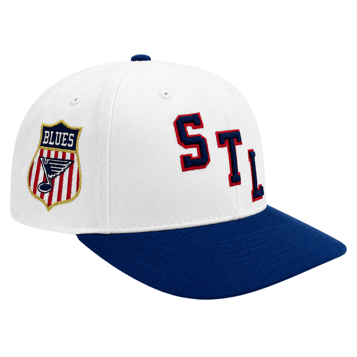 ST. LOUIS BLUES CAPX STL BLUE NOTE SHIELD EMBROIDERED SNAPBACK