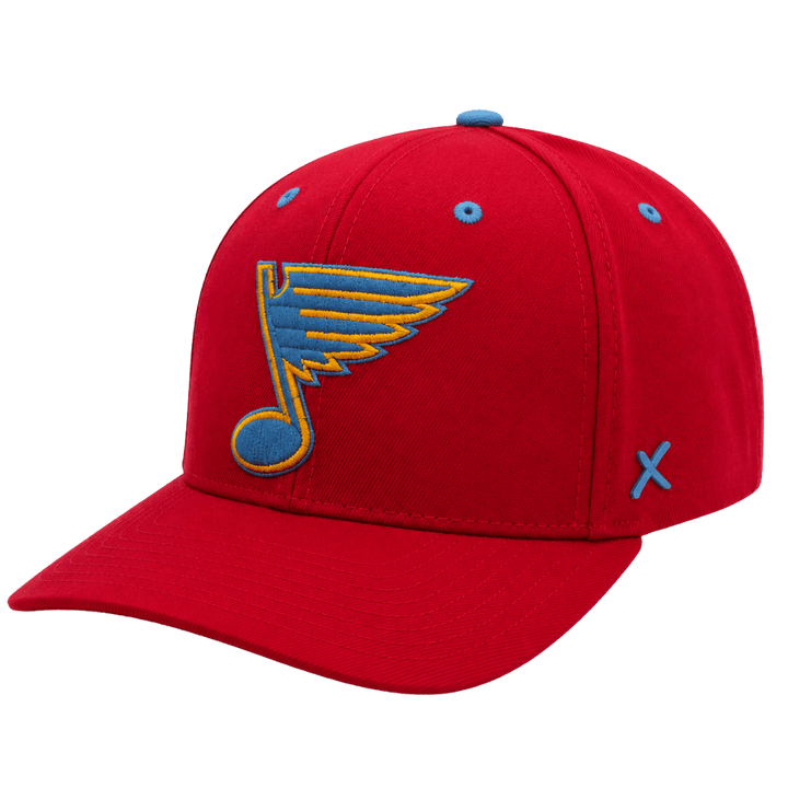 ST. LOUIS BLUES CAPX BLUE NOTE FLEUR FLAG SNAPBACK - RED
