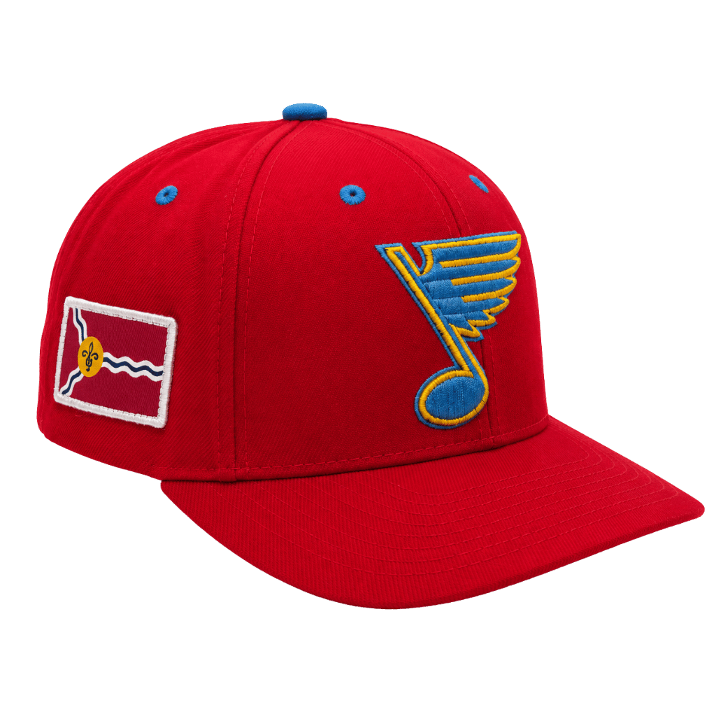 ST. LOUIS BLUES CAPX BLUE NOTE FLEUR FLAG SNAPBACK - RED