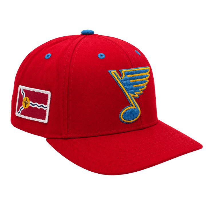 ST. LOUIS BLUES CAPX BLUE NOTE FLEUR FLAG SNAPBACK - RED