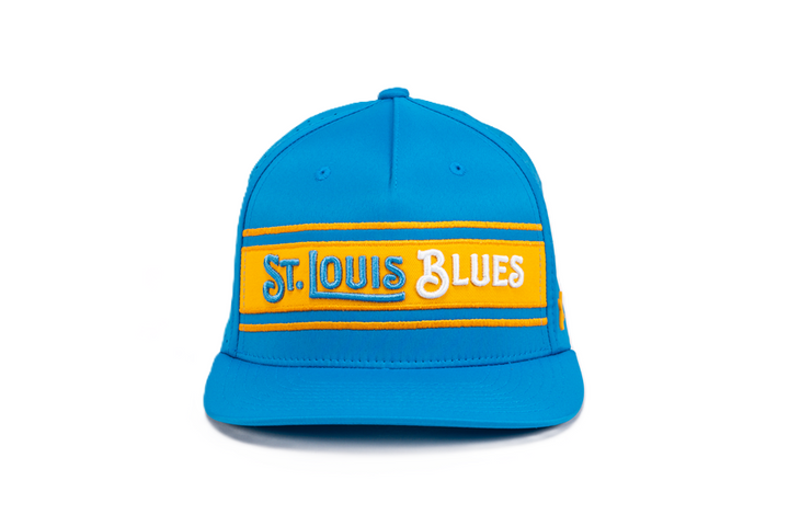 ST. LOUIS BLUES CAPX WORDMARK GOAL LINE SNAPBACK - BLUE Adjustable Cap CapX
