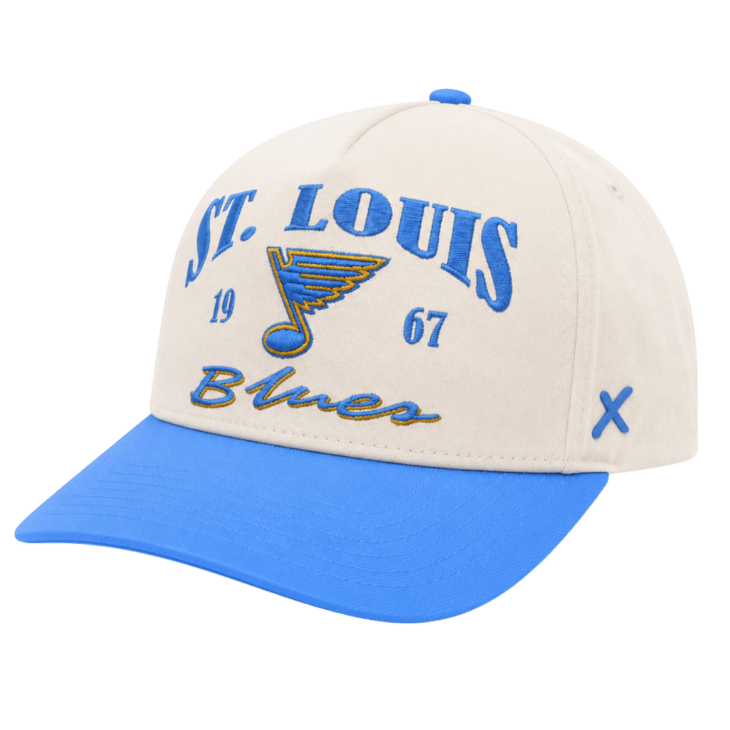 ST. LOUIS BLUES CAPX SCRIPT BLUE NOTE SNAPBACK