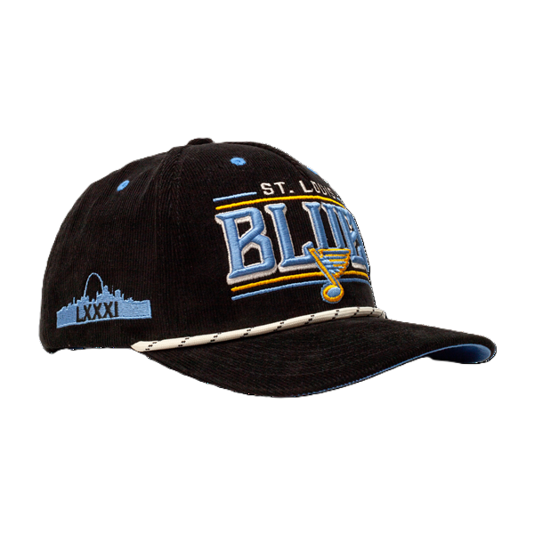 ST. LOUIS BLUES CAPX x DYLAN HOLLOWAY PIONEER CORDUROY SNAPBACK - BLACK Adjustable Cap CapX