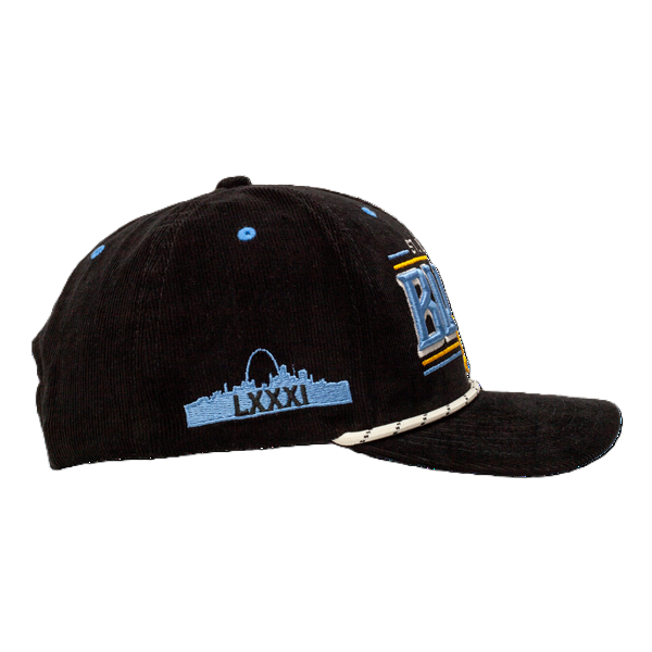 ST. LOUIS BLUES CAPX x DYLAN HOLLOWAY PIONEER CORDUROY SNAPBACK - BLACK Adjustable Cap CapX
