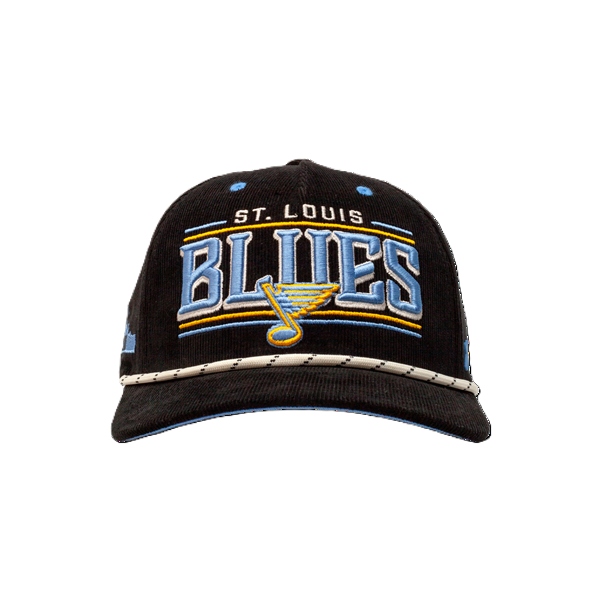 ST. LOUIS BLUES CAPX x DYLAN HOLLOWAY PIONEER CORDUROY SNAPBACK - BLACK Adjustable Cap CapX