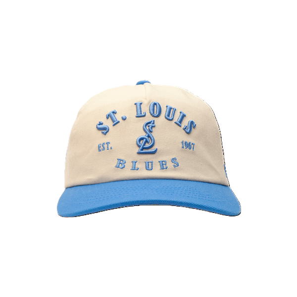 ST. LOUIS BLUES CAPX x DYLAN HOLLOWAY STEADFAST STRAPBACK - IVORY/BLUE Adjustable Cap CapX