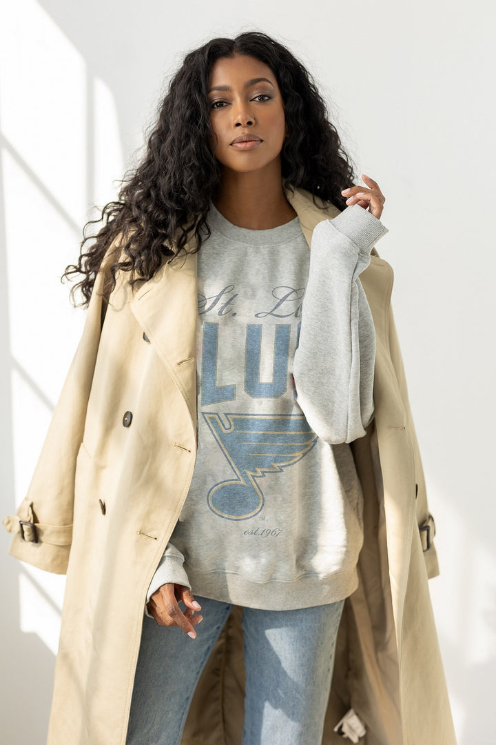 ST. LOUIS BLUES LINE CHANGE LADIES GAMEDAY CREW - GREY Outerwear Line Change   