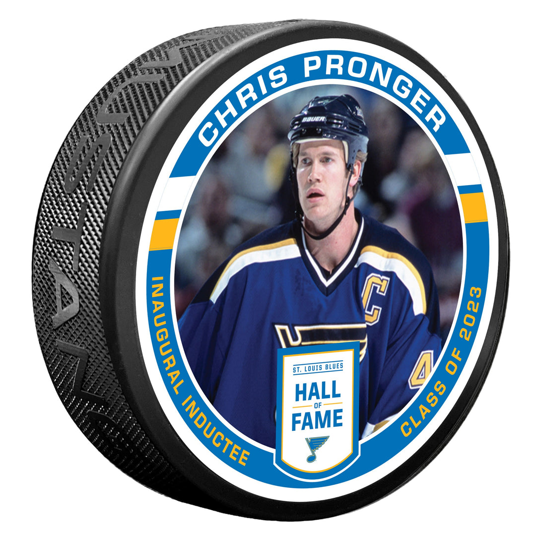 ST. LOUIS BLUES MUSTANG PRONGER HALL OF FAME PUCK - BLACK Puck Mustang Products