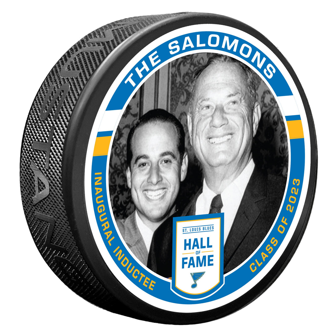 ST. LOUIS BLUES MUSTANG THE SALOMANS HALL OF FAME PUCK - BLACK Puck Mustang Products