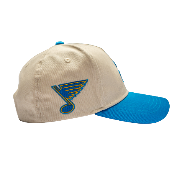 ST. LOUIS BLUES SERIES SIX STL LOGO 3D PATCH ADJUSTABLE HAT - CREAM/BLUE