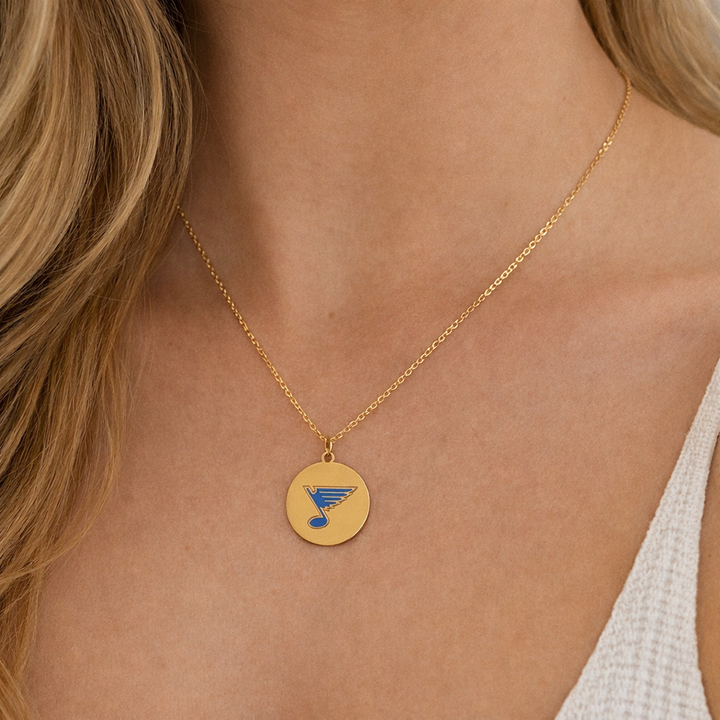 ST. LOUIS BLUES ALCO BLUE NOTE LOGO CIRCLE CHARM NECKLACE Necklace Alco