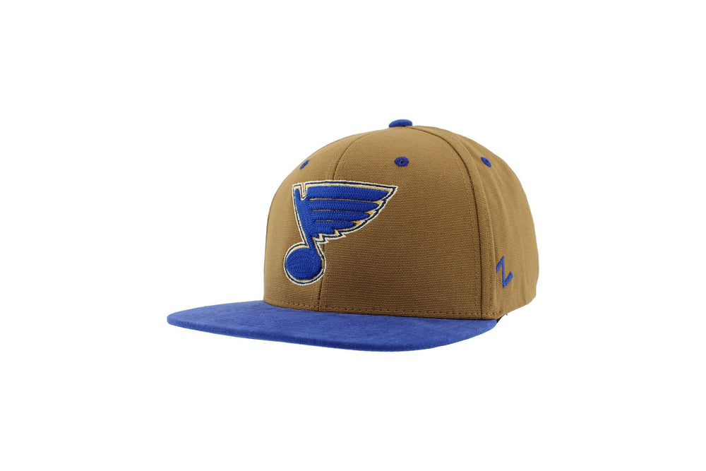 ST. LOUIS BLUES ZEPHYR BISCOTTI SNAPBACK HAT- BROWN/ROYAL Hat Zephyr   