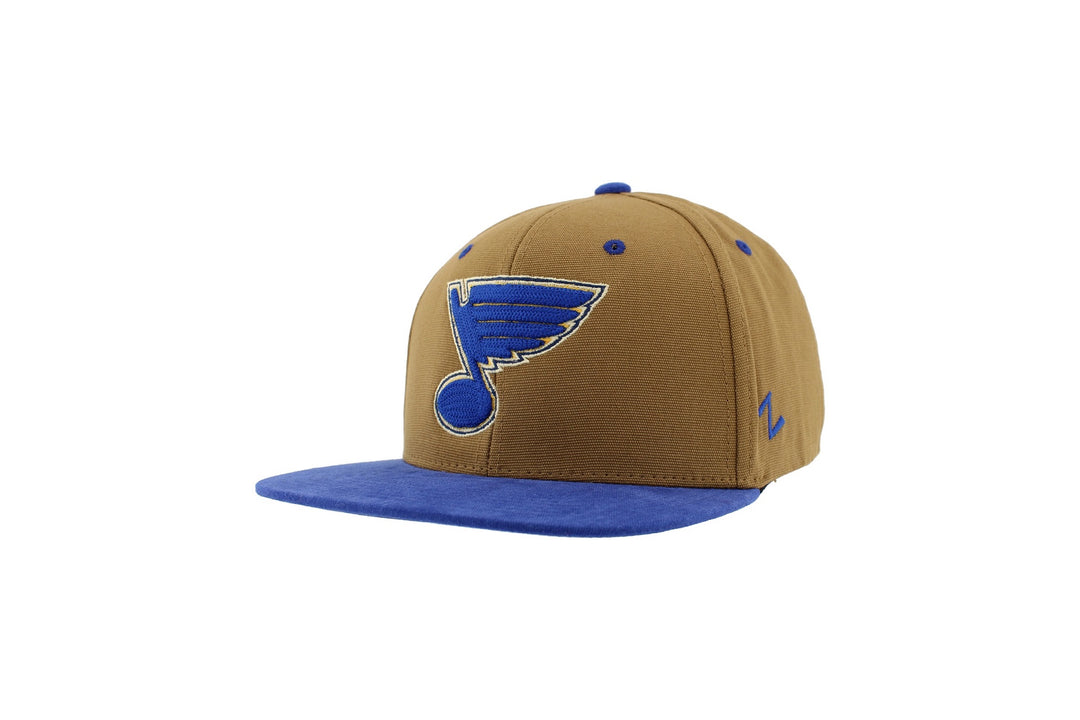 ST. LOUIS BLUES ZEPHYR BISCOTTI SNAPBACK HAT- BROWN/ROYAL