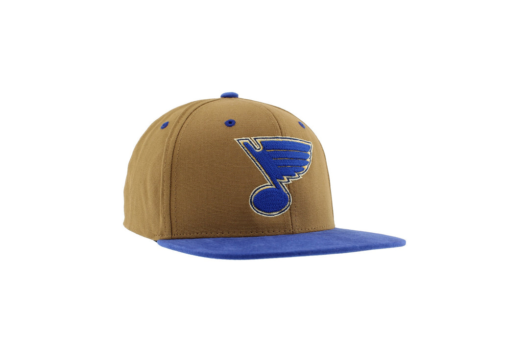 ST. LOUIS BLUES ZEPHYR BISCOTTI SNAPBACK HAT- BROWN/ROYAL