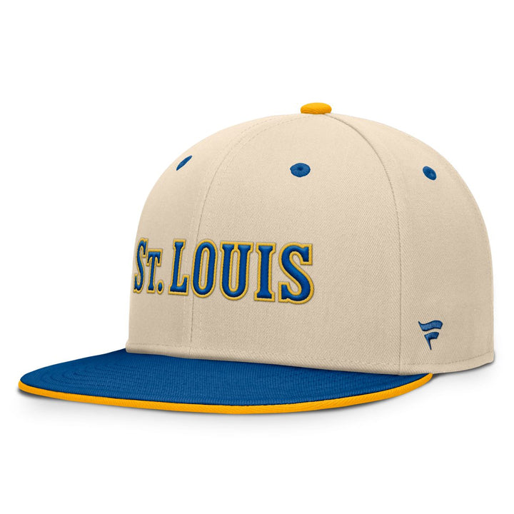 ST. LOUIS BLUES FANATICS AP PATCH WINTER CLASSIC SNAPBACK HAT- CREAM Hat Fanatics