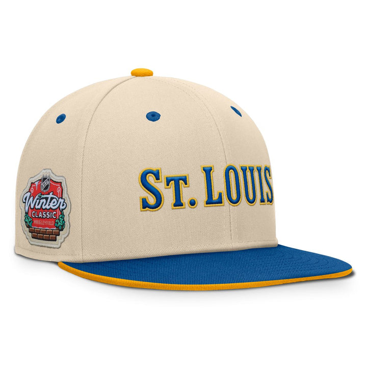 ST. LOUIS BLUES FANATICS AP PATCH WINTER CLASSIC SNAPBACK HAT- CREAM Hat Fanatics