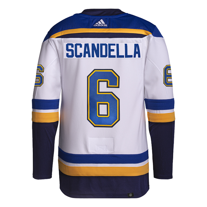 ST. LOUIS BLUES ADIDAS AUTHENTIC PRO-STITCH SCANDELLA #6 AWAY JERSEY - WHITE Jersey adidas   