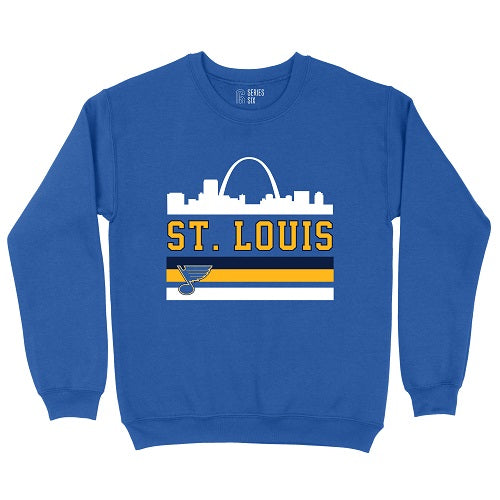 ST. LOUIS BLUES SKYLINE SERIES SIX CREW - ROYAL