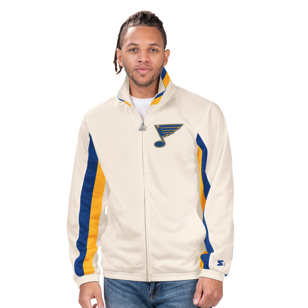 ST. LOUIS BLUES STARTER REBOUND TRACK JACKET - CREAM Outerwear G-III   
