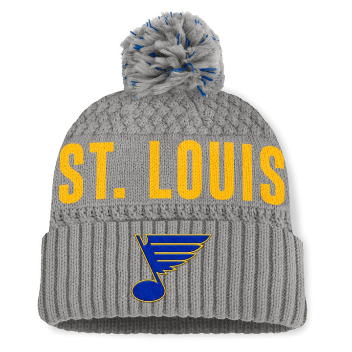 ST. LOUIS BLUES FANATICS WOMENS NOTE TILLY POM KNIT - GREY Knit Fanatics   