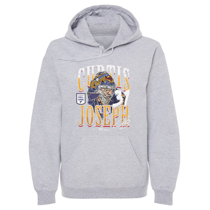 Curtis Joseph St. Louis Blues Trumpet Mask Hoodie - 2 Colors Men's Hoodie 500 LEVEL Men's Hoodie Gray S