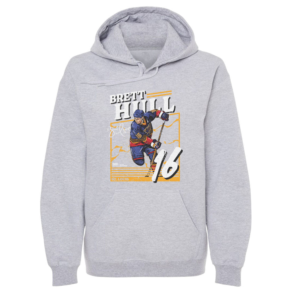 Brett Hull St Louis Blues Power Hoodie - 2 Colors Men's Hoodie 500 LEVEL Men's Hoodie Gray S