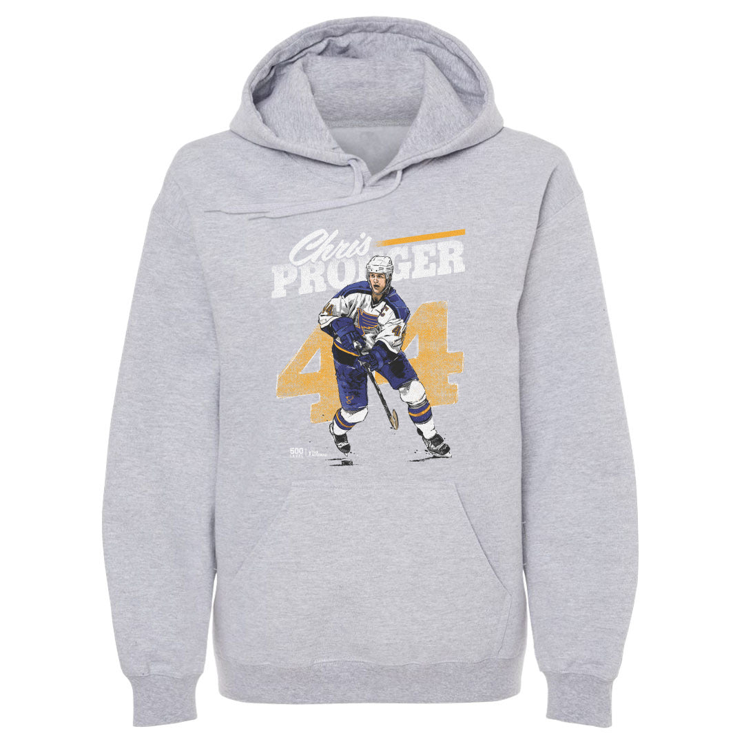 Chris Pronger St. Louis Blues Retro Hoodie - 2 Colors Men's Hoodie 500 LEVEL Men's Hoodie Gray S