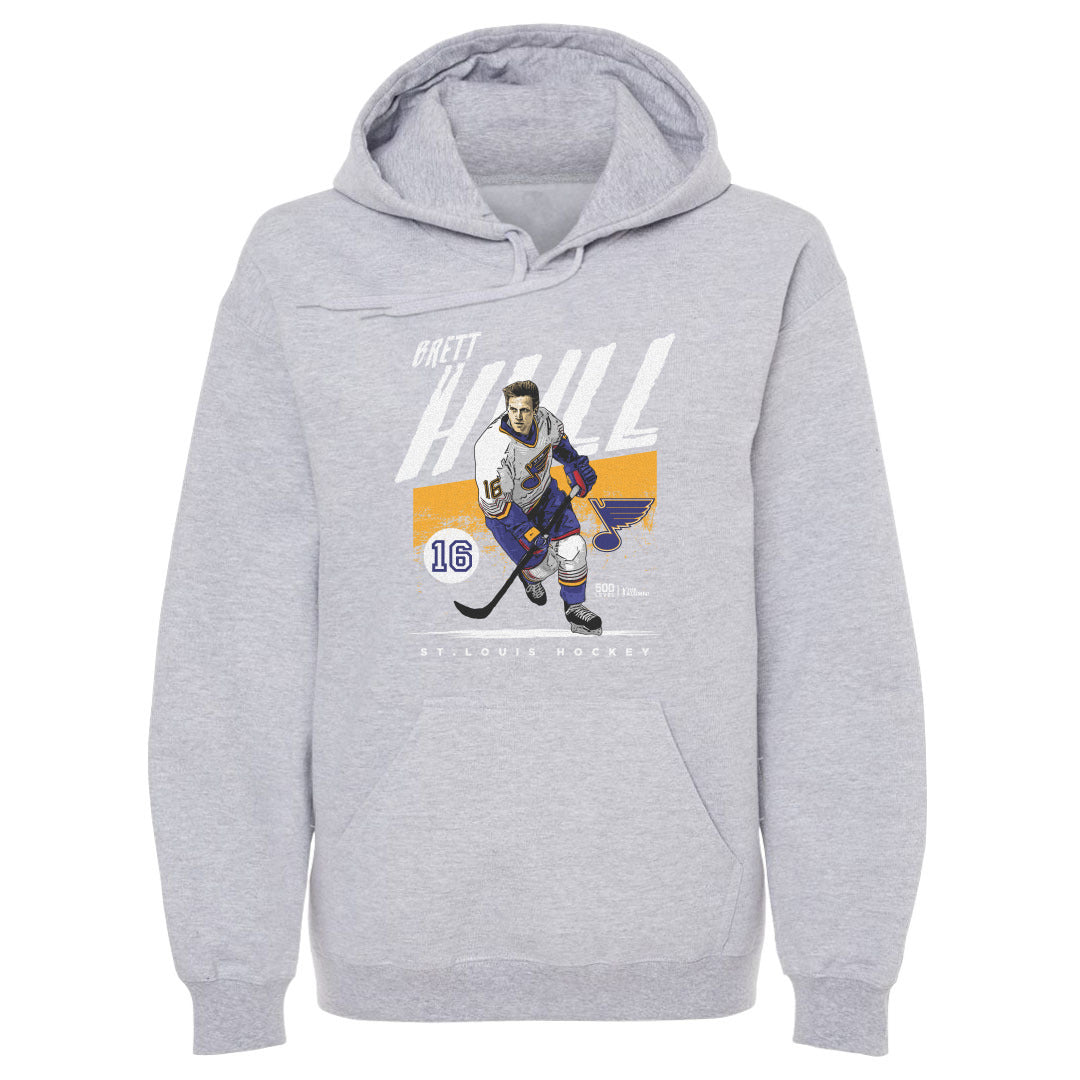 Brett Hull St. Louis Blues Hoodie - 2 Colors Men's Hoodie 500 LEVEL Men's Hoodie Gray S