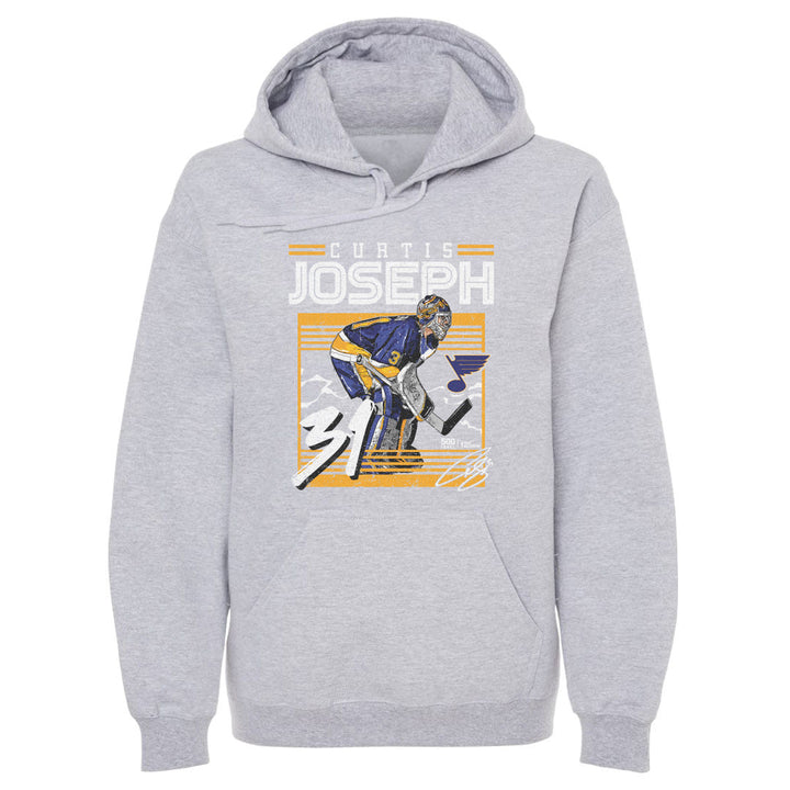 Curtis Joseph St. Louis Blues Frame Hoodie - 2 Colors Men's Hoodie 500 LEVEL Men's Hoodie Gray S