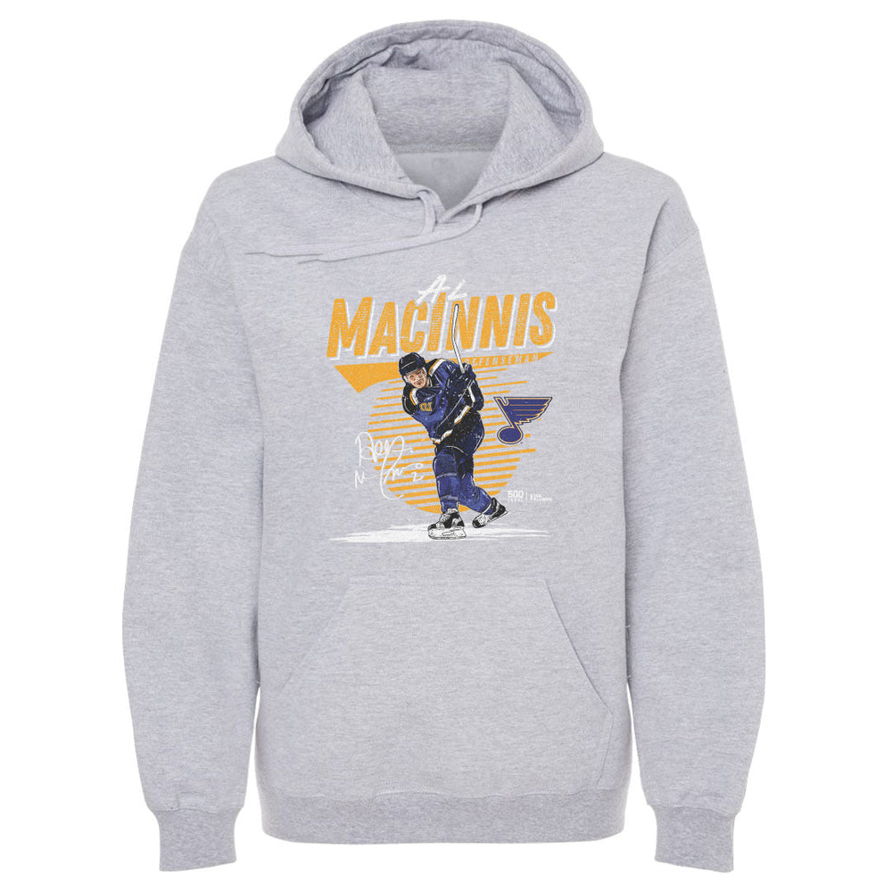 Al MacInnis St. Louis Blues Comet Hoodie - 2 Colors Men's Hoodie 500 LEVEL Men's Hoodie Gray S