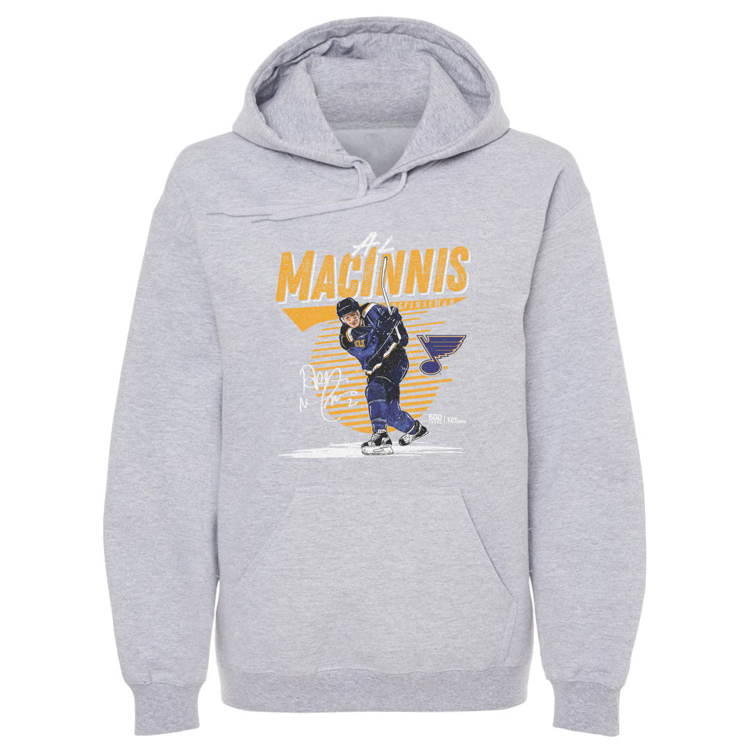 Al MacInnis St. Louis Blues Comet Hoodie - 2 Colors Men's Hoodie 500 LEVEL Men's Hoodie Gray S