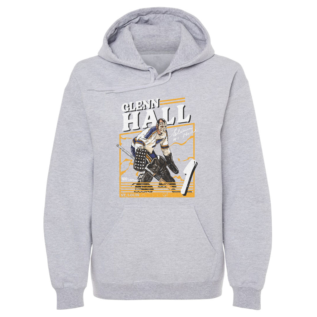 Glenn Hall St Louis Blues Power Hoodie - 2 Colors Men's Hoodie 500 LEVEL Men's Hoodie Gray S