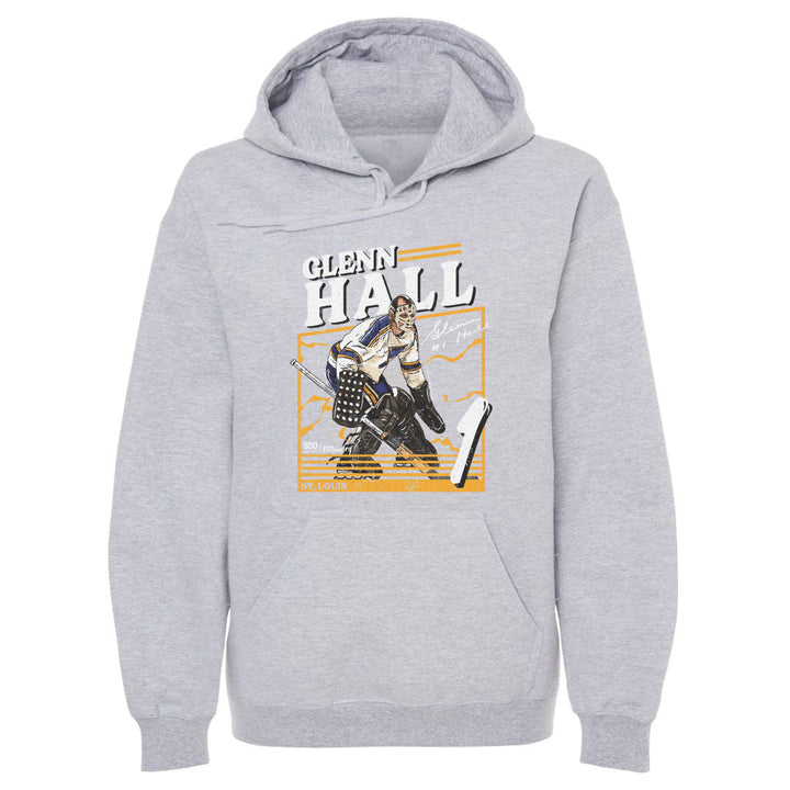 Glenn Hall St Louis Blues Power Hoodie - 2 Colors Men's Hoodie 500 LEVEL Men's Hoodie Gray S
