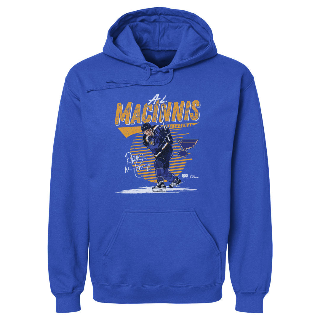 Al MacInnis St. Louis Blues Comet Hoodie - 2 Colors Men's Hoodie 500 LEVEL Men's Hoodie Royal Blue S