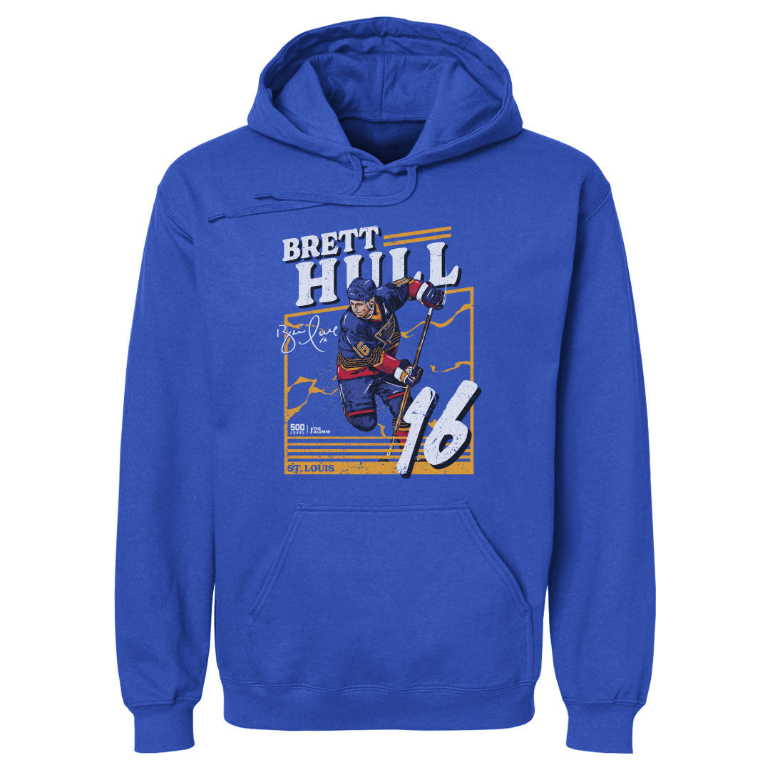Brett Hull St Louis Blues Power Hoodie - 2 Colors Men's Hoodie 500 LEVEL Men's Hoodie Royal Blue S