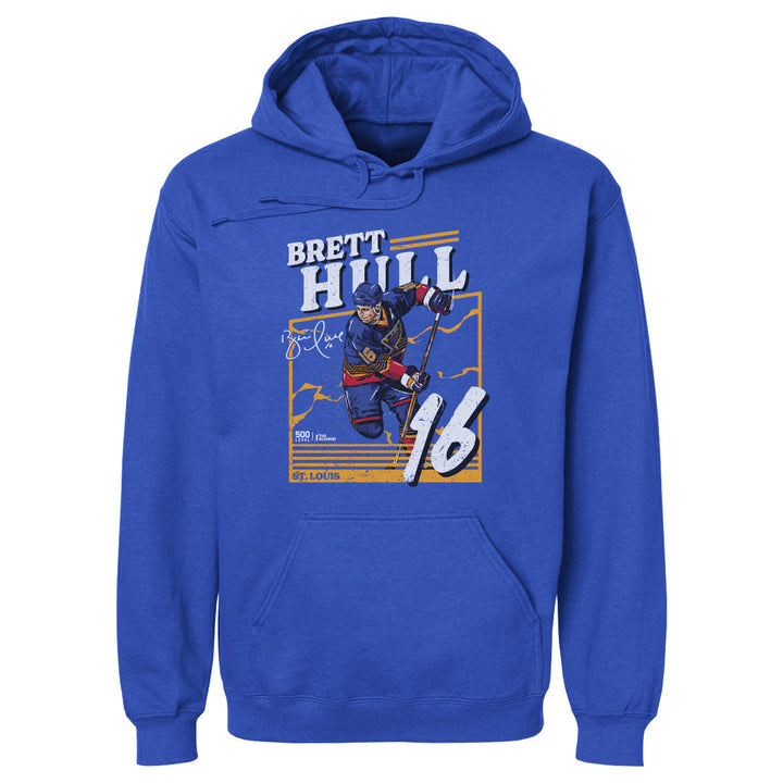 Brett Hull St Louis Blues Power Hoodie - 2 Colors Men's Hoodie 500 LEVEL Men's Hoodie Royal Blue S