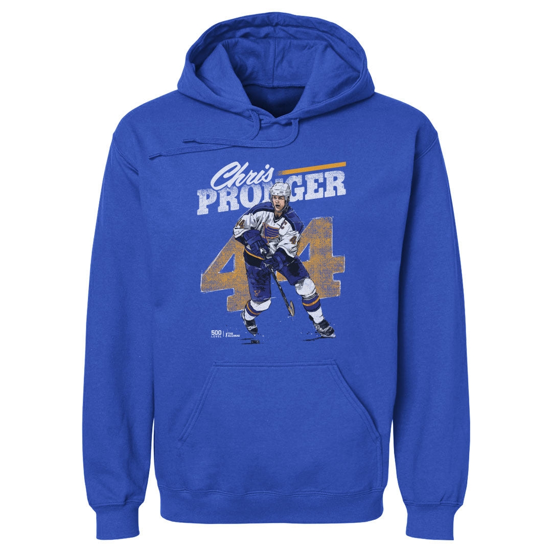 Chris Pronger St. Louis Blues Retro Hoodie - 2 Colors Men's Hoodie 500 LEVEL Men's Hoodie Royal Blue S