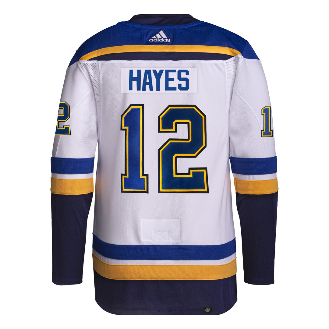 ST. LOUIS BLUES ADIDAS AUTHENTIC PRO-STITCH KEVIN HAYES ROAD JERSEY - WHITE Jersey adidas   