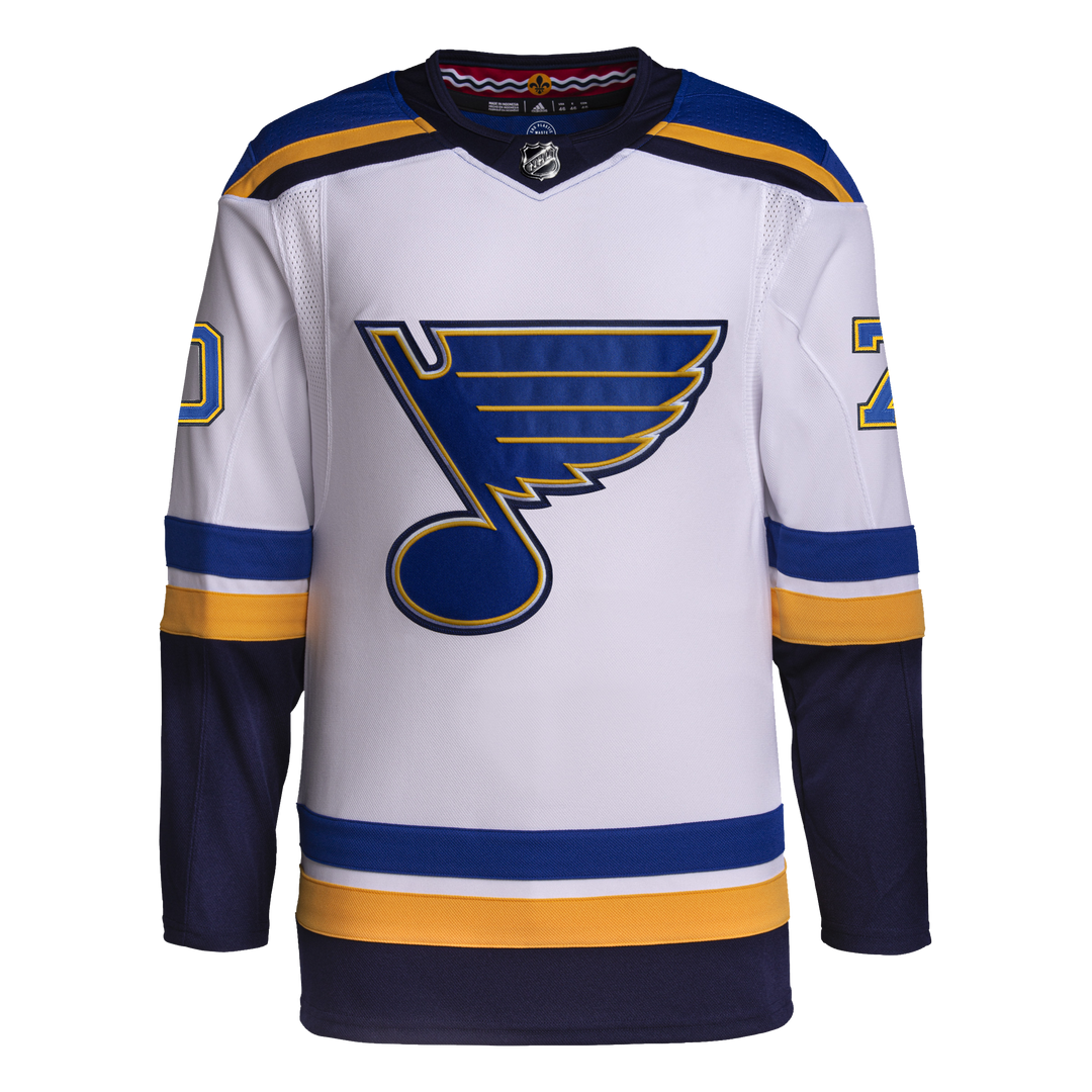ST. LOUIS BLUES ADIDAS AUTHENTIC PRO STITCH SUNDQVIST 70 ROAD JERSEY WHITE