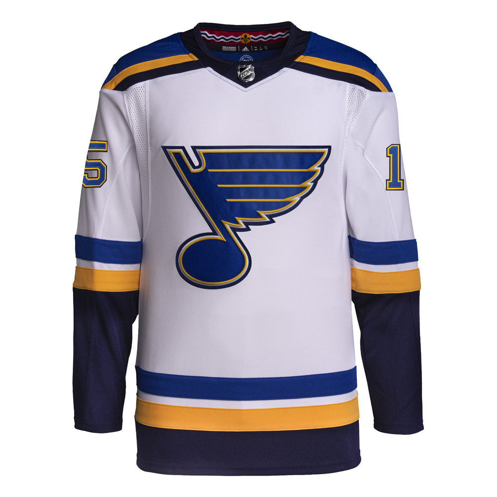 ST. LOUIS BLUES ADIDAS AUTHENTIC PRO-STITCH VRANA #15 ROAD JERSEY - WHITE Jersey adidas   