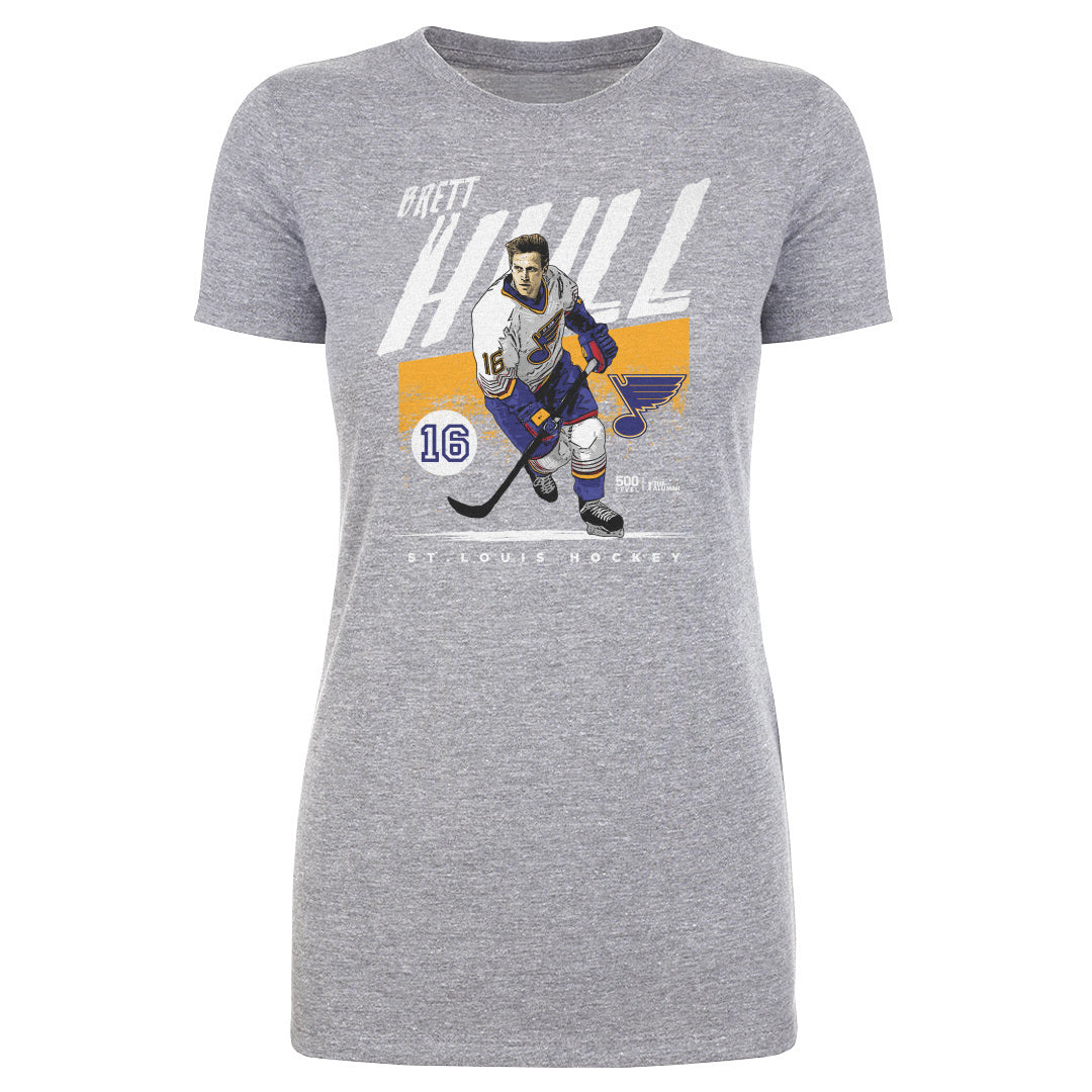 Brett Hull St. Louis Blues Women's Tee - 2 Colors Women's T-Shirt 500 LEVEL Women's T-Shirt Heather Gray S